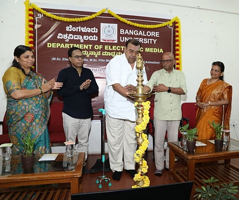 Inauguration of the two-week orientation programme organized by the Department of Electronic Media, Bangalore University.