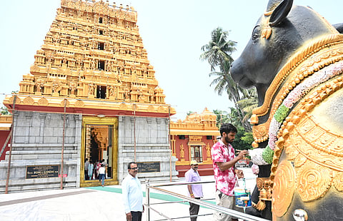 ಕುದ್ರೋಳಿ ಶ್ರೀ ಗೋಕಣಣ್ನಾಥ ಕ್ಷೇತ್ರದಲ್ಲಿ ಕಲಾಕೃತಿಗಳಿಗೆ ಬಣ್ಣ ಬಳಿಯುವ ಕೆಲಸ ಪ್ರಗತಿಯಲ್ಲಿದೆ.