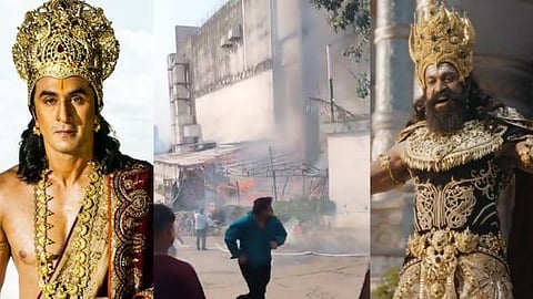 Visuals of the fire incident at Mumbai Film City.