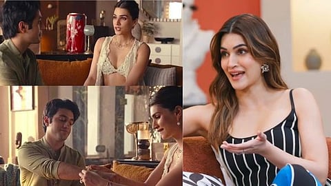 Actress Kriti Sanon speaking in an interview about the Raksha Bandhan advertisement controversy and the blouse discussion.