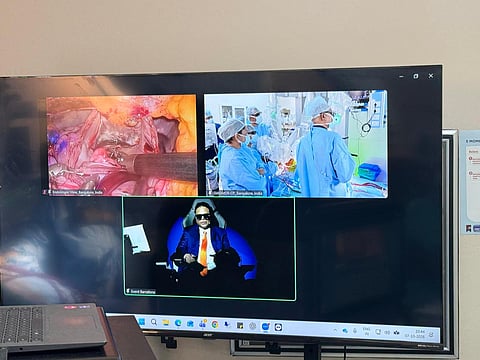 Dr. Sudhir Srivastava performed a successful robotic-assisted heart surgery from Barcelona.