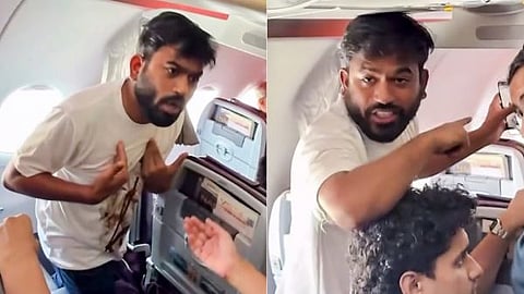 Abhijit Dipke arguing with female police officer at Delhi airport
