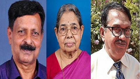 ಸಾಹಿತಿ ಮೇಟಿ ಮುದಿಯಪ್ಪ ಸ್ಮರಣಾರ್ಥ 'ಮಲಬಾರ್ ವಿಶ್ವಸಾಹಿತ್ಯ ಪ್ರಶಸ್ತಿ'ಗೆ ಆಯ್ಕೆಯಾದ ಹಿರಿಯ ಸಾಹಿತಿಗಳಾದ ಡಾ. ಭೈರಮಂಗಲ ರಾಮೇಗೌಡ, ಇಂದಿರಾ ಹಾಲಂಬಿ ಮತ್ತು ಜಯಪ್ರಕಾಶ್ ಪುತ್ತೂರು.