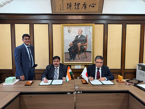 JSS AHER Pro-Chancellor Prof. B. Suresh and Prof. Dean of Global Food Resources Graduate Studies Department of Hokkaido University. Teruo Sone signed on Tuesday.
