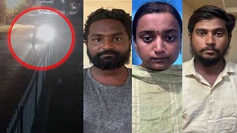 Man out for a walk killed after being run over by a Scorpio; police investigation into the hit-and-run case reveals an illicit affair. Four people, including the victim's wife and her lover, have been arrested.