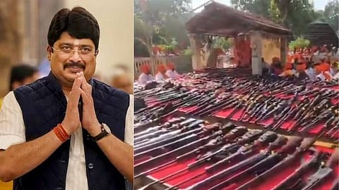 'Ayudha Puja' for over 500 guns belonging to Raja Bhaiya.
