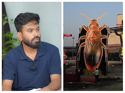 ದೆಹಲಿಯಲ್ಲಿ 30 ಅಡಿಯ ಬೃಹತ್ ಜಿರಳೆ ಪ್ರತಿಕೃತಿ ದಹನ: 'ಫ್ರೀ ಪ್ರಚಾರಕ್ಕಾಗಿ ಥ್ಯಾಂಕ್ಸ್' ಎಂದ ಅಭಿಜಿತ್ ದೀಪ್ಕೆ.. Cockroach Effigy