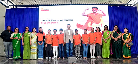 Students and staff who participated in the SIP Abacus inter-school level competition