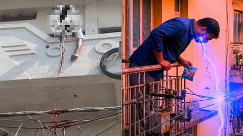 Mortar worker Prabhulal Gupta dies after hitting high tension wire while spitting gutka from balcony