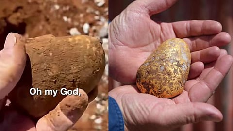 The 1.2 kg 'Tibburra Spud' gold nugget discovered in Australia