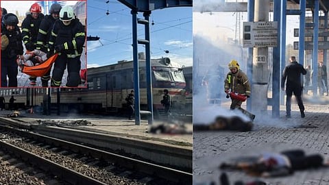 A Russian drone struck the platform at the Dnipro railway station in Ukraine; 13 civilians were killed in the horrific explosion.