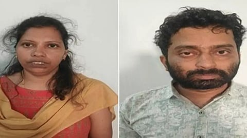 ಪೊಲೀಸರು ಬಂಧಿಸಿರುವ ನಾಗರತ್ನಾ ಎಚ್. ಹಾಗೂ ಹೇಮಂತ ಕರ್ಕೇರ.