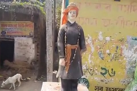 Swami vivekananda statue vandalised 21 FEB 20