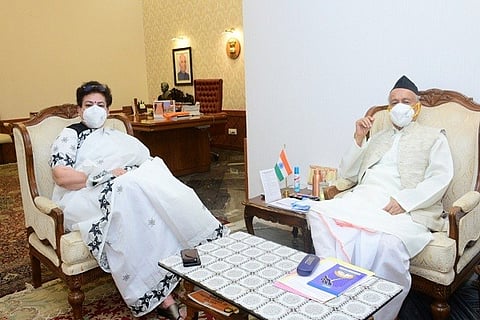 NCW Chairperson REKHA SHARMA paid a courtesy call on Maharashtra Governor Bhagat Singh Koshyari at Raj Bhavan, here on Tuesday
