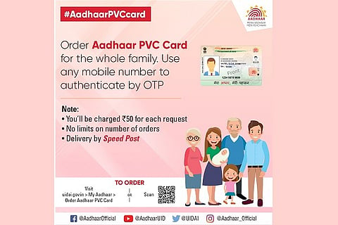 Aadhaar pvc card for family