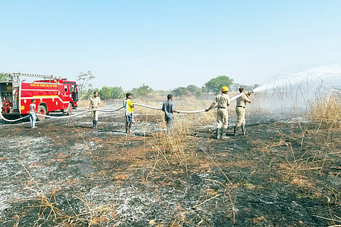 10022021 Yelburga Accidental fire to the garden
