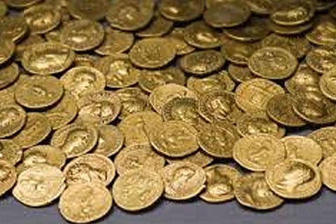Old gold coin