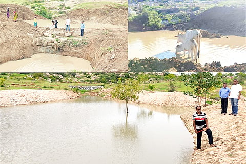 050922 Gangavati A pit built by a like-minded team in a hilly forest area