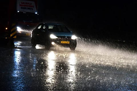 Rain Vehicle Road