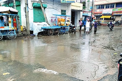 Clear the water on the road