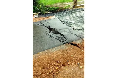 Road Damaged in Mundagod