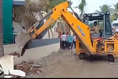 Encroachment clearance on Navabhaga road