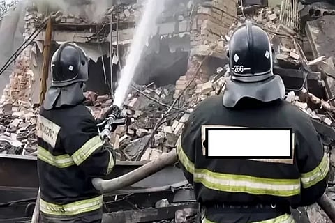 russia petrol bunk blast