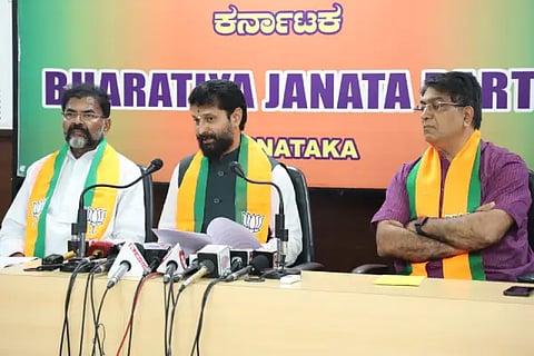 BJP Former Minister C T Ravi press conference at state party office
