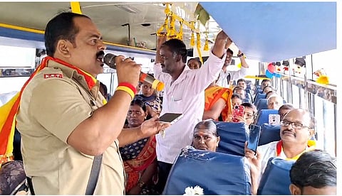 kannada rajyotsava celebration bus driver singing in bus kukanoor koppal