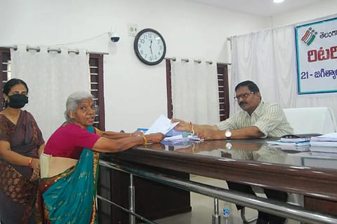 Homeless 82 year-old woman files nomination from Jagtial