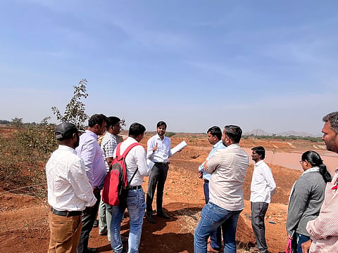 KOPPAL ZP CEO VISIT TO LAKE TO INSPECT WORK PROGRESS