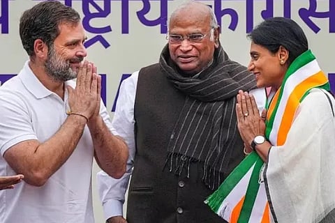Andhra CM Jagans sister Y S Sharmila joins Congress ahead of Lok Sabha polls