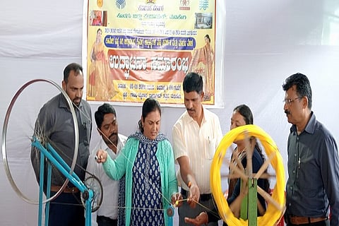Anita Poovayya drives for exhibition and sale of handloom products