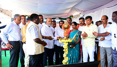 MP sanganna karadi railway station development work stone laying programme munirabada station
