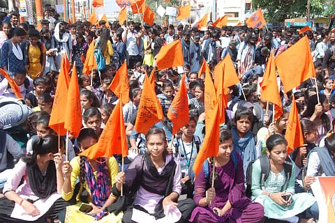ABVP PROTEST AGAINEST RCU
