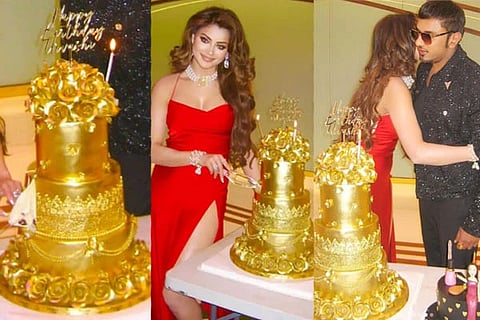 Urvashi Rautela, Gold Cake