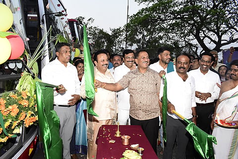 New bus service started mandya