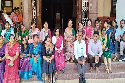 Protest demanding salary
