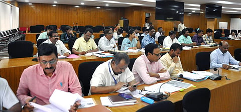 in charge Secretary K P Mohanraj meeting koppal officials