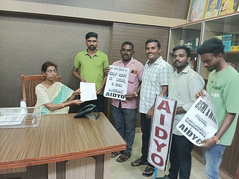 telecom tariff escalation AIDSO organisation oppose koppal