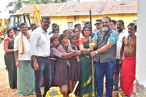 Bhumi Pooja for building the room Mandya