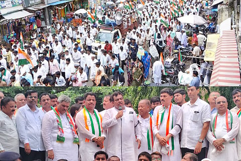 CONGRESS PROTEST MB PATIL LEAD