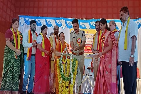 A melodious voice rose from the policeman's throat