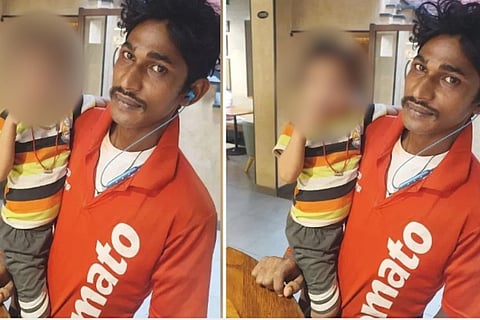 Delhi Delivery Boy A Single Father Carries 2 Year Old Daughter to Work