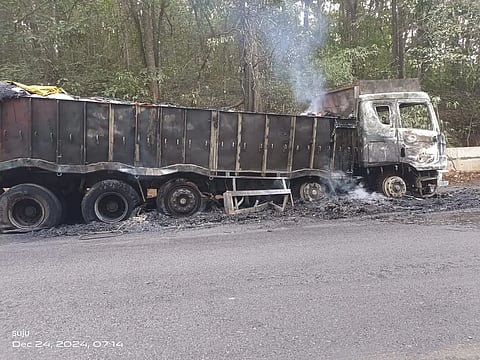 Container burned