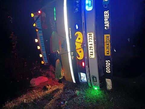 Truck overturned