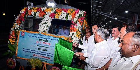 Minister V. Somanna launches expansion of train service from Ashokapuram