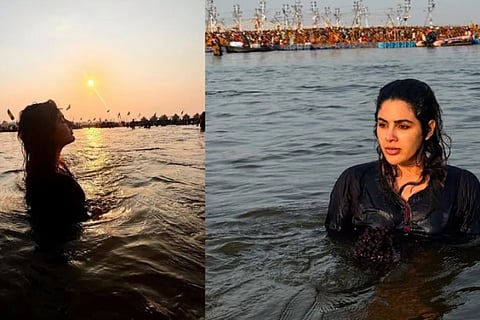 Samyuktha Menon participates in Mahakumbh Mela pictures of actress taking Holy Dip grabbing attention