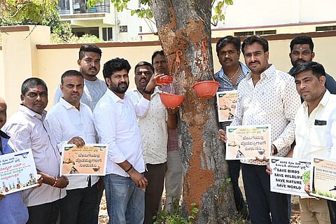 'Mookaspandane' campaign to provide water and food to birds launched in Mysuru