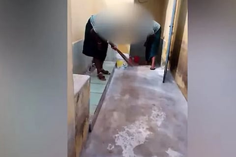 Outrage over Tamil Nadu schoolgirls cleaning toilets